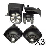 Maxbell 3x2pcs Swivel Wheel Luggage Suitcase Casters Swivel Wheel Replacement Black