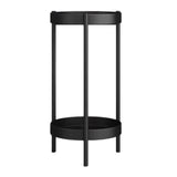 Maxbell Plant Stand Double Tier Carbon Steel Sturdy Flower Stand for Bedroom Kitchen Black