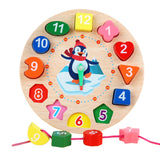 Wooden Shape Color Sorting Clock Colorful Montessori Toy Wood Clock for Kids