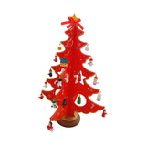 Christmas Tree Desk Decoration Xmas Tree Ornament for New Year Party Holiday Red