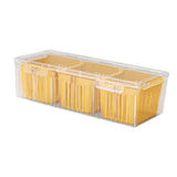 Maxbell Fridge Organizer 3 Compartments Divided Serving Tray for Party Fruit Candies yellow