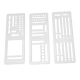 Maxbell 3 Pieces Journal Stencils Planner Stamps Notebook Lines Handmade Lightweight Style B