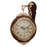 Maxbell Double Sided Wall Clock Battery Operated Non Ticking Silent Decorative Clock Brown