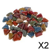 Maxbell 2x50 Pieces Flower Glaze Ceramic Beads Porcelain Bead for DIY Bracelet 15mm