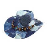 Maxbell Print Cowboy Hat Cosplay Costume Accessory for Festival Dress up Dark Blue