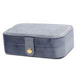 Maxbell Jewelry Box with Mirror Simple Jewelry Travel Case for Rings Earring Pendant Gray