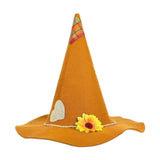 Maxbell Halloween Scarecrow Hat Novelty Scarecrow Witch Hat for Festival Fancy Dress Black with Flower