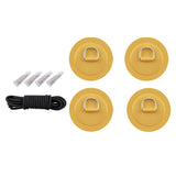Maxbell Maxbell 4x 316 Stainless Steel D-Ring Patch for PVC Inflatable Boat Yellow