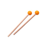 Maxbell 2x Wood Mallets Accessories Professional Marimba Mallets for Chime Beginners Yellow