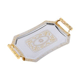 Maxbell Serving Tray Decor Stainless Steel Ornament for Holiday Home Kitchen Parties Gold
