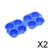 Maxbell 2xEgg Case 4 Grids Egg Storage Box Outdoor Egg Box for Hiking BBQ