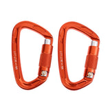 Maxbell 2 Piece 24KN Self-locking Aluminum Mountain Rock Climbing Carabiner Orange - Aladdin Shoppers