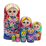 Maxbell 7 Pieces Nesting Doll Wood Stacking Nested Set for Gift Room Home Decoration blue