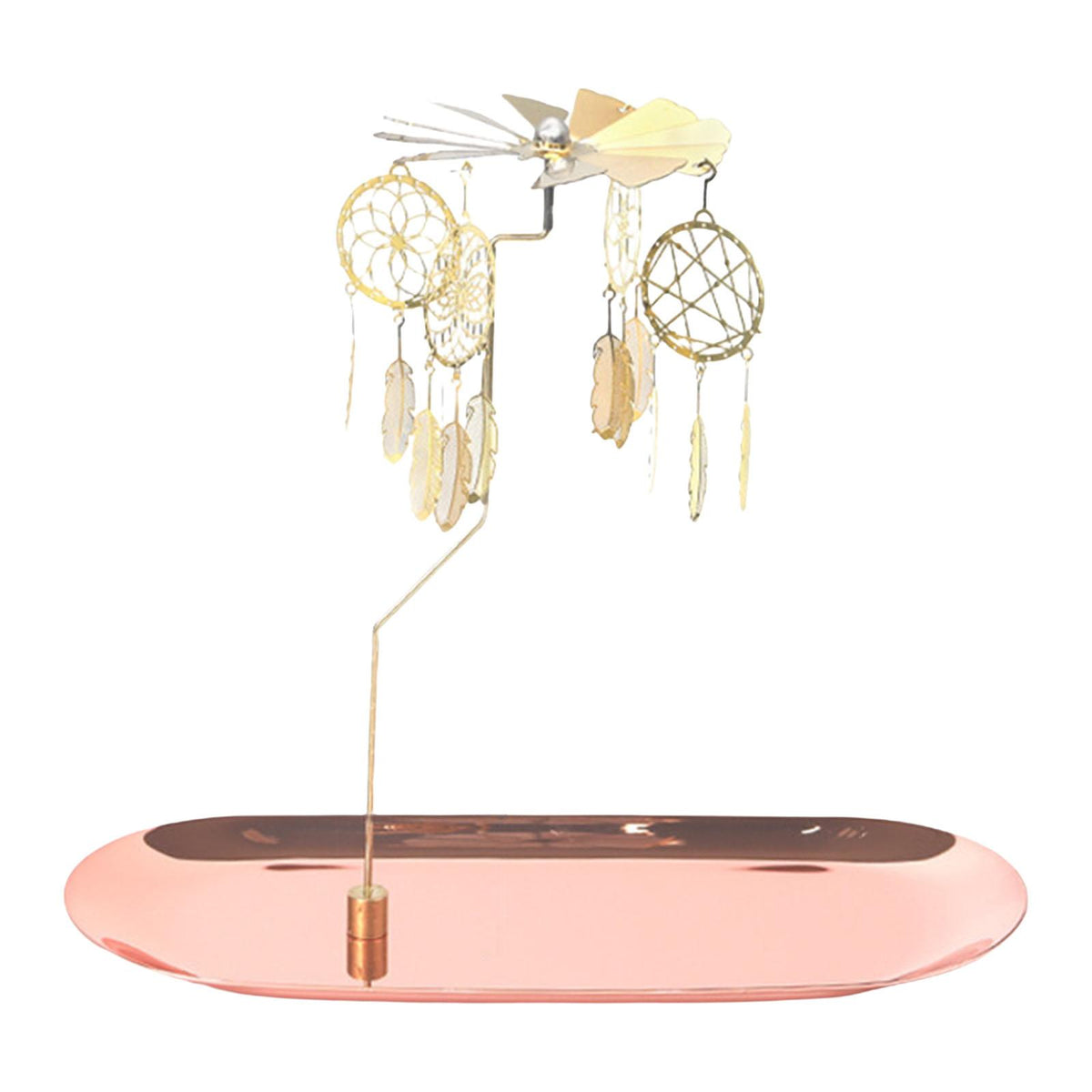 Maxbell Maxbell Rotary Spinning Tealight Candle Metal Tea Light Holder Birthday Gift Rose