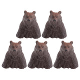 5Pcs Resin Cute Bathing Animals Statues Fairy Garden Ornaments Black Bear