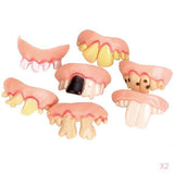 Maxbell 10pcs Random Rubber Costume Party Ugly Gag Fake Wearing Teeth Evil Prop Toy DIY