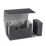Maxbell Card Deck Case for Trading Cards PU Leather Folding Baseball Card Deck Case grey