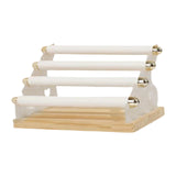 Maxbell Rings Display Stand Unique 4 Tiers Jewelry Organizer for Home Bedroom Vanity White Leather