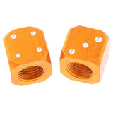 Maxbell 2 pcs Orange Dice Tire air Valve Stem Caps Car Truck Bike ATV Wheel Rims - Aladdin Shoppers