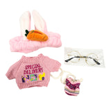 Maxbell 2 set Cute Plush Doll Clothings Glasses Fashionable Flurfy for Easter
