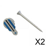 Maxbell 2xGolf Ball Marker 360 Degree Rotating for Men Women Boyfriend Husband Blue