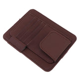 Maxbell 5xEye Frame Holder Car Sun Glasses Ticket Receipt Card Clip Storage Board Brown