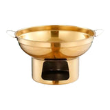 Maxbell Double Handled Lidless Thai Hot Pot Shabu Hot Pot for Hiking Kitchen Outdoor Gold S