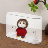 Maxbell Display Case for Plush Dolls Tabletop Storage Box for 5.91inch 6.69inch Doll milky white