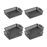 Maxbell 6 Pieces Storage Baskets Hollow Design Container for Cosmetics Snacks Closet Black