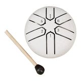 Maxbell Steel Drum 3 inch 6 Tones Portable Yoga Drum for Travel Parties Education White