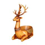 Cartoon Deer Statue Desk Storage Tray Cute for Living Room Bookshelf Bedroom Seated Brown