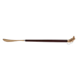 Maxbell Dolphin Head Long Metal Shoe Horn Shoe Lifter with Schima Wood Handle Gold
