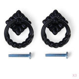 Maxbell 6pcs Vintage Square/Round Base Cabinet Drawer Cupboard Ring Pulls Handles Knobs