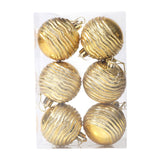 6Pcs Christmas Tree Hanging Ornaments Pendant Drops for Cafe Office New Year Gold