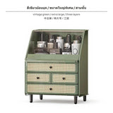 Maxbell Acrylic Cosmetic Organizer with Drawers, Large Capacity Makeup Storage Box, Dustproof Vanity Organizer for Skincare & Lipsticks, Multitier Desktop Storage, Elegant Design for Bedroom, Bathroom, Dressing Table Rattan Green