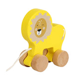 Pull Along Walking Toys Developmental Toy Cartoon Montessori Toys Boys Girls lion