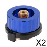 Maxbell 2xGas Tank Adapter Stove Connector Camping Gas Bottle Output Adaptor Black