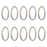 10x Oval Spring Snap Hooks Key Chains Buckle for Purse Making Hiking Handbag Silver