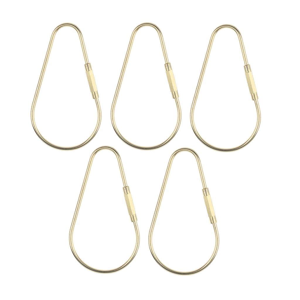 Maxbell 5 Pieces Brass Screw Lock Keychain Ring Clip Tool Hook Clasp Big A shape