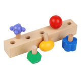 Maxbell 5 Pieces Wooden Nuts and Bolts Staking Toys Insert Blocks Screw for Children
