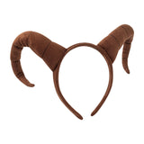 Maxbell Antelope Horns Headband Unique Hair Band for Festival Masquerade Theme Party Brown
