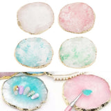 4x Resin Imitation agate nail art Palette drink coaster cup mat decors mixed