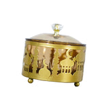 Maxbell Ramadan Tray Gold Durable with Lid Serving Tray for Kitchen Table Gold