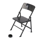 Maxbell 1/6 Scale Mini Folding Chair with Ashtray for Dolls Action Figures Black