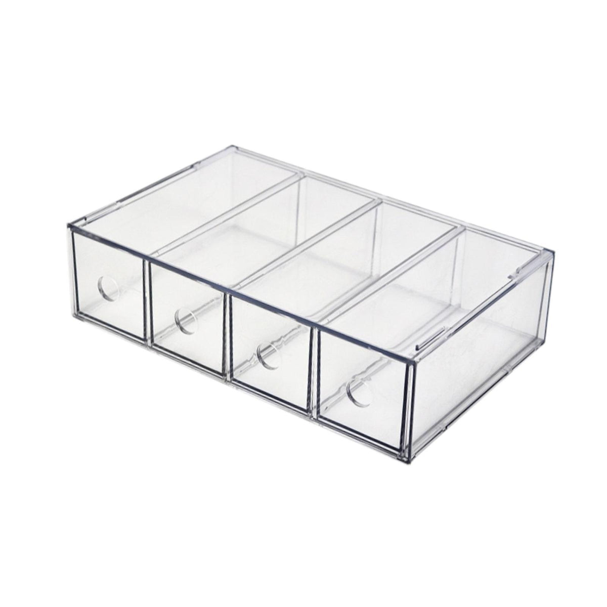 Maxbell Glasses Storage Box for Women Men Tabletop 4 Grids Sunglasses Organizer Case Clear