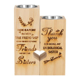 Candlesticks Home Gift with Candle Cups Wooden Heart Tealight Candle Holders Style B