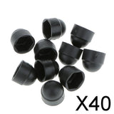 Maxbell 40x10pcs M6 Black Dome Bolt Nut Protection Caps Cover Hexagon Screws M8x13mm