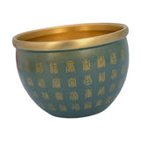 Maxbell Maxbell Small Brass Feng Shui Bowl Desktop Lucky Decor Fortune Folk for Success Blue