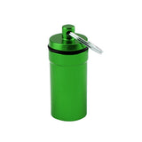 Maxbell Maxbell Airtight Pill Box Case Holder Container Alloy Capsule Bottle Keychain Green