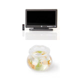 Maxbell Dolls House Miniature Wide Screen Television LCD TV & Gold Fish Bowl Tank 1:12
